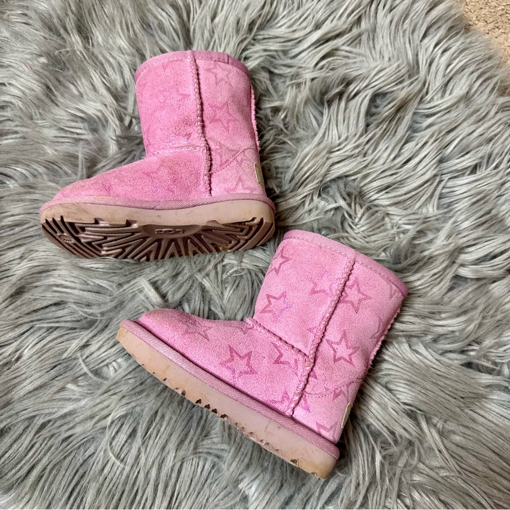 UGG Pink Star Pattern Kids Boots